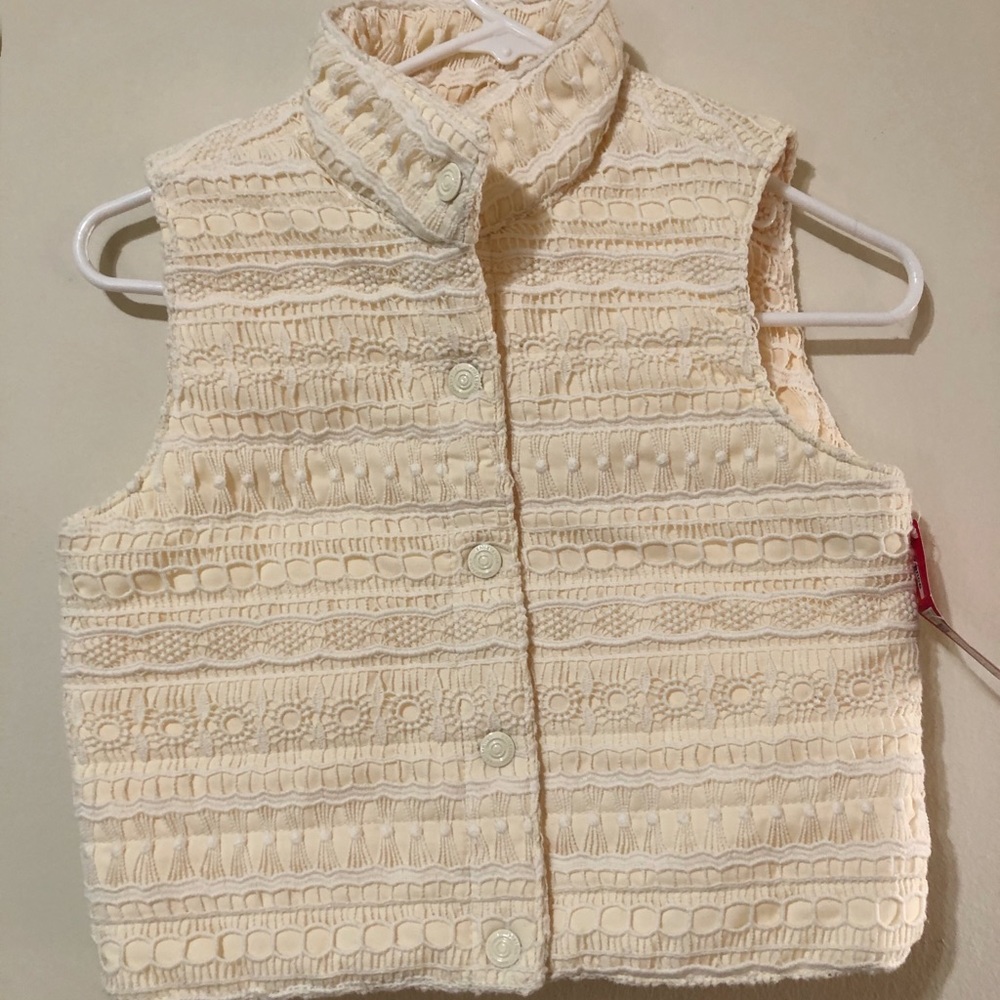 Embroidered cream vest (youth size)